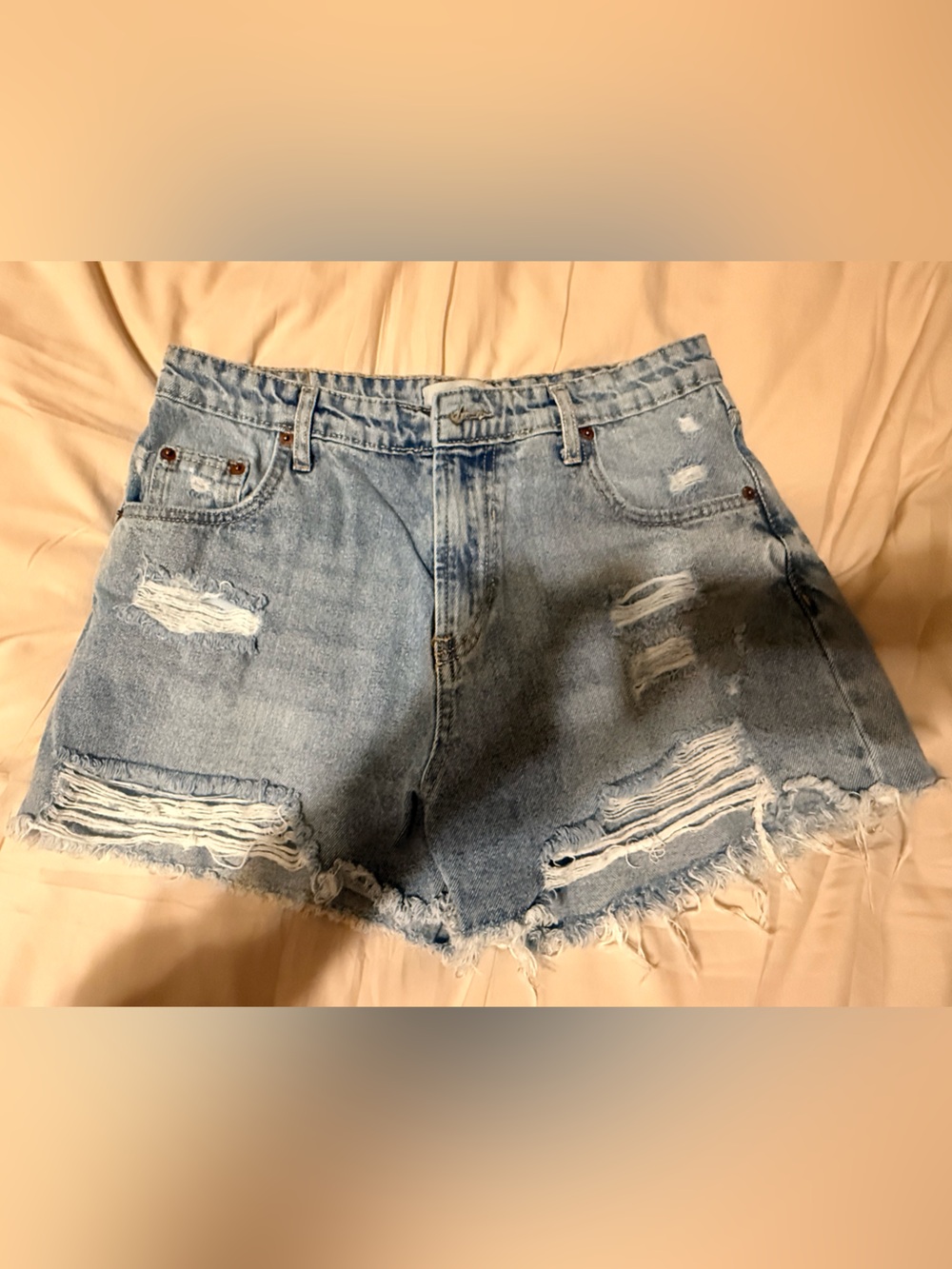 Love Tree Light Blue Distressed Denim Jean Shorts